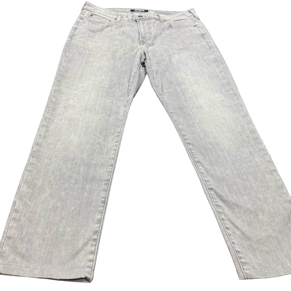 Express Gray Hyper Stretch Slim Jeans Mens 36x28 Stone Wash Denim EUC